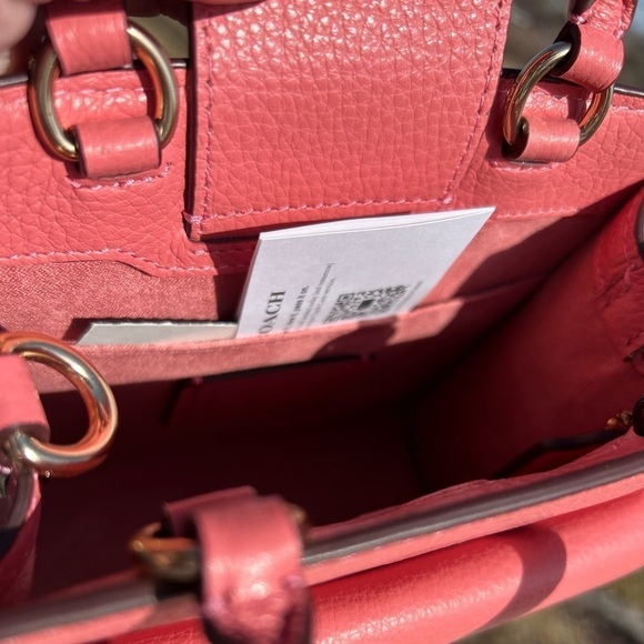 Coach Mini Pepper Taffy Pink Pebble Leather Crossbody NWOT - Picture 9 of 15